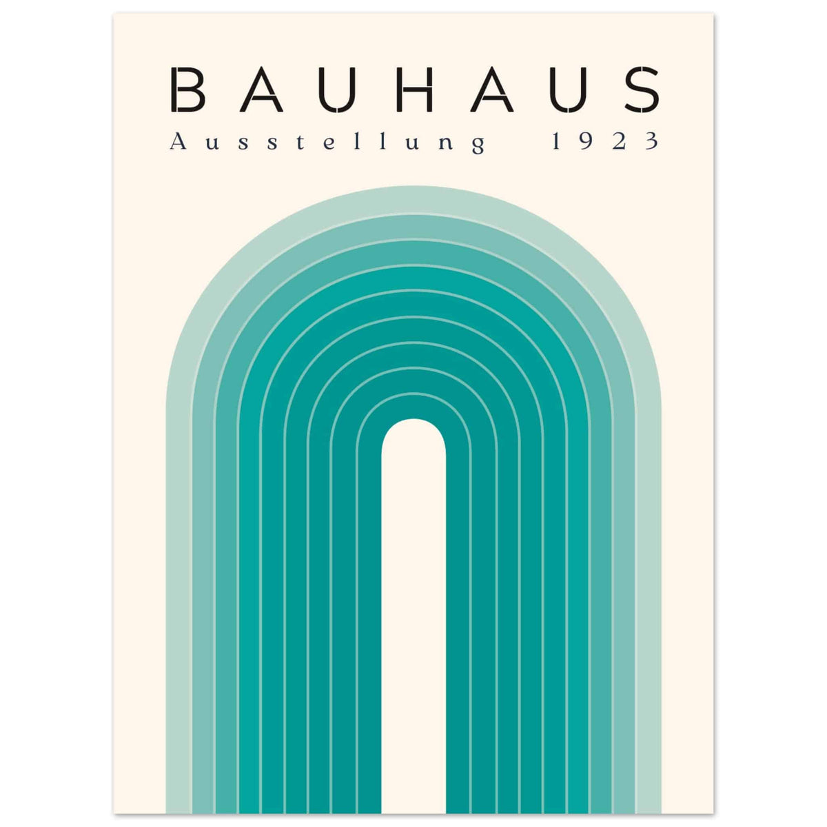 Artfulprints Poster Bauhaus - Turquoise rainbow  - 30x40 cm - Turquoise