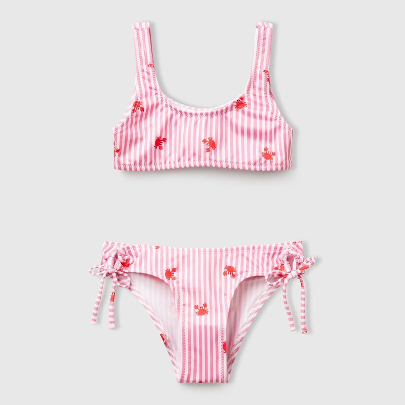 Striped bikini with crabs