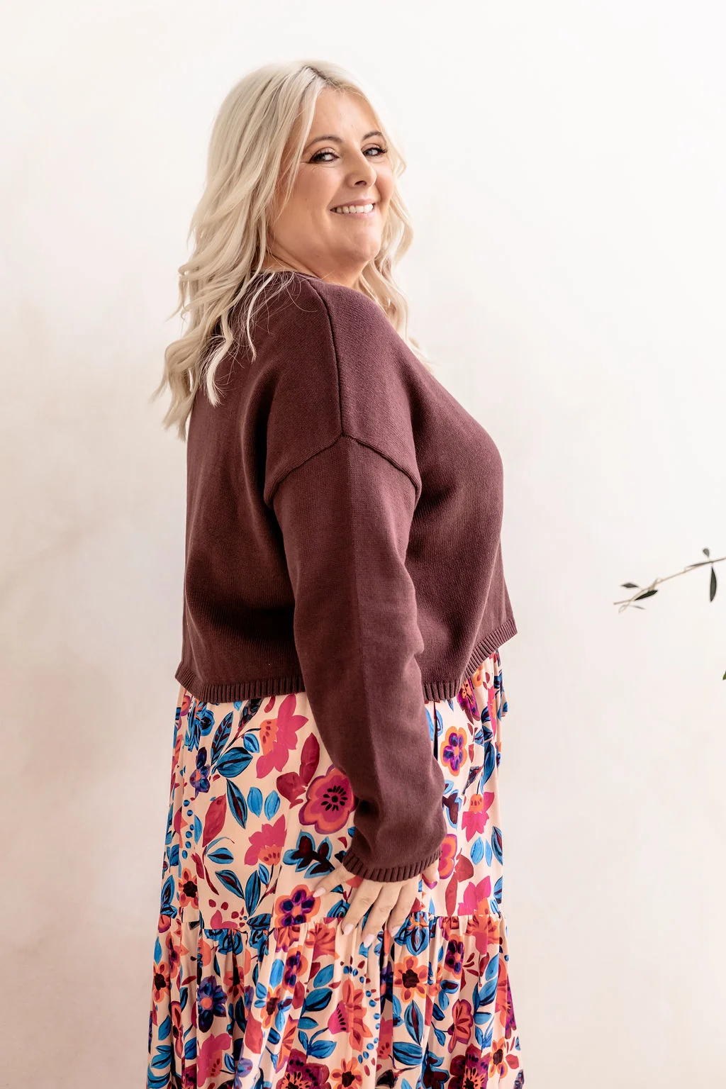 Blakely Crop Knit in Chocolate