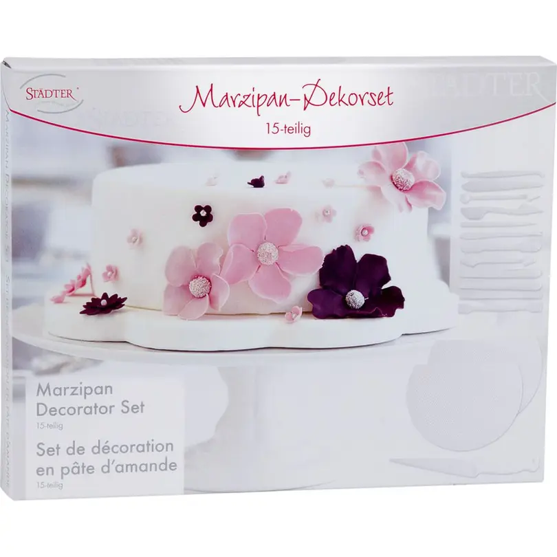 Kuchen/Torten Deko Set 15-teilig Marzipandekor