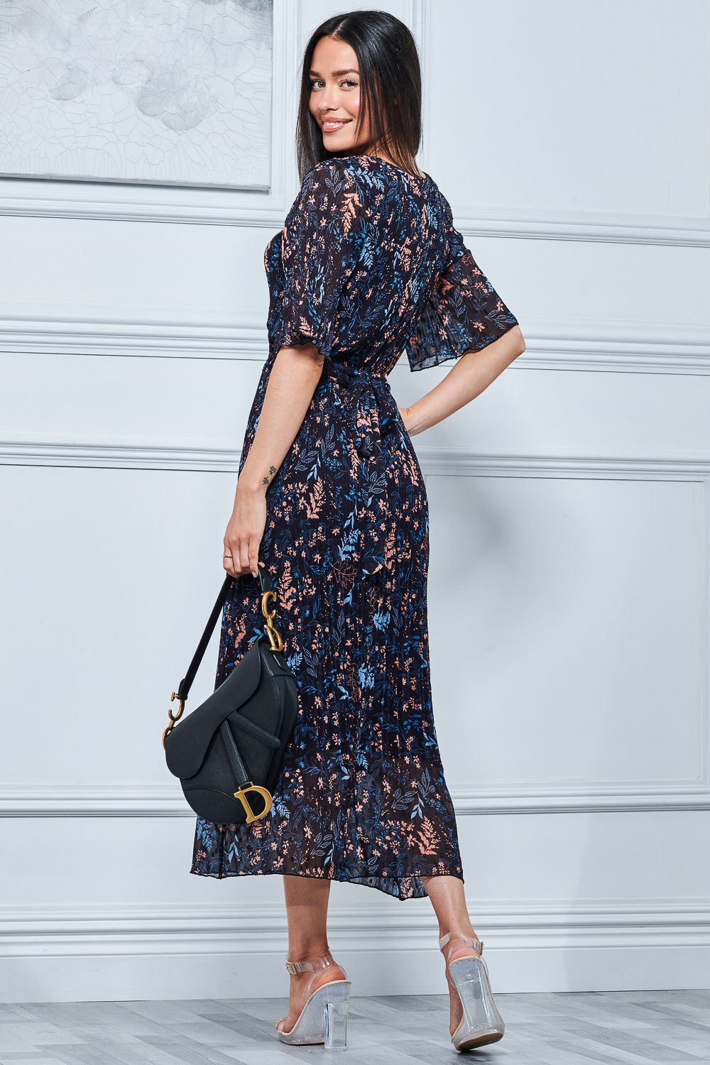 Jolie Moi Quida Chiffon Pleated Maxi Dress