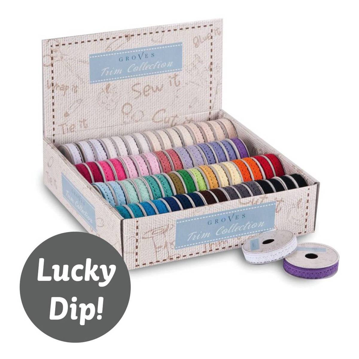 Coloured Lace Trimming Assortment 8 mm x 1.83 m