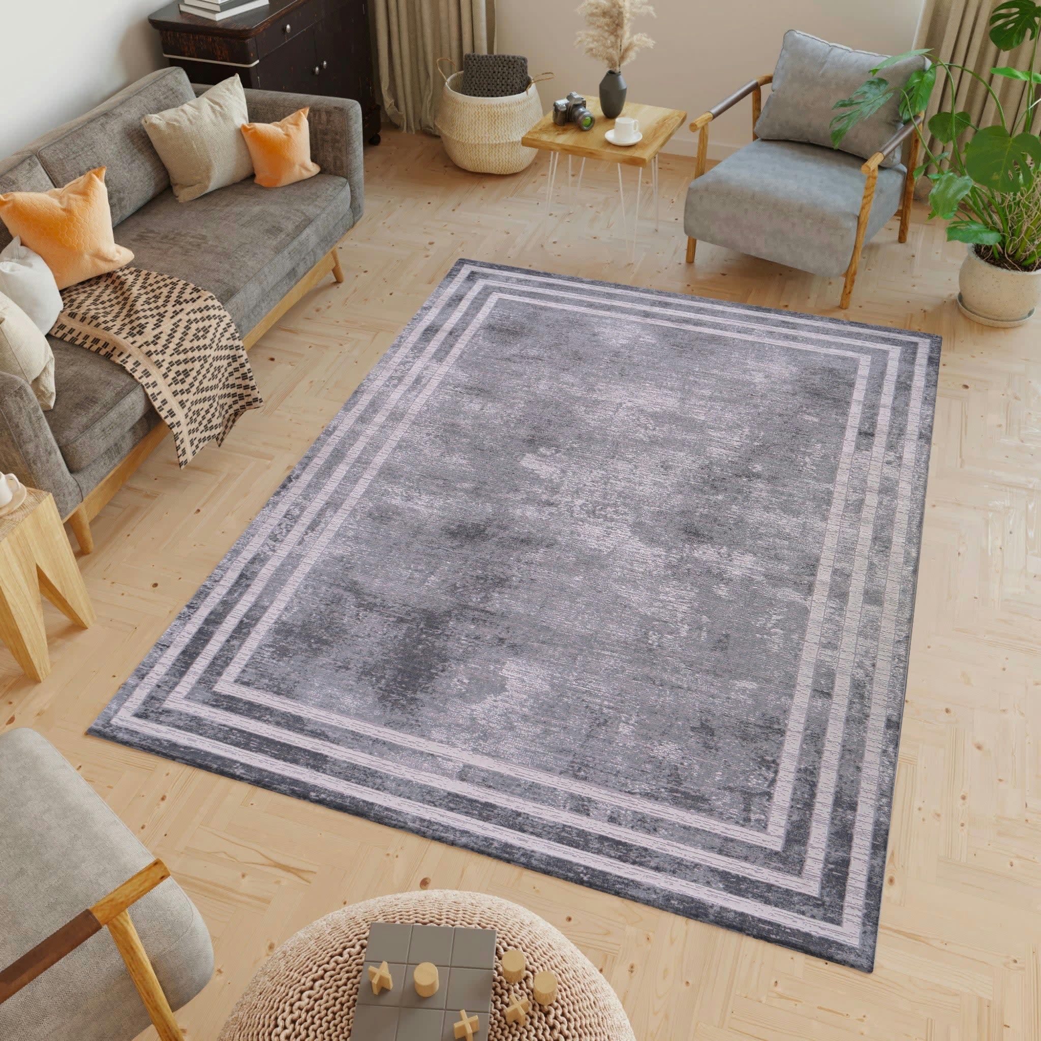 SIGNATURE - Tapis vintage gris 120x170cm