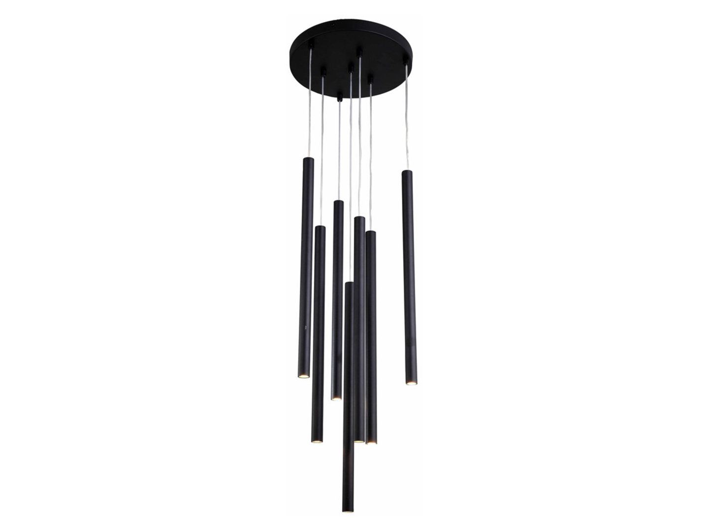Lampa wisząca Lungo 7-punktowa metalowa czarna