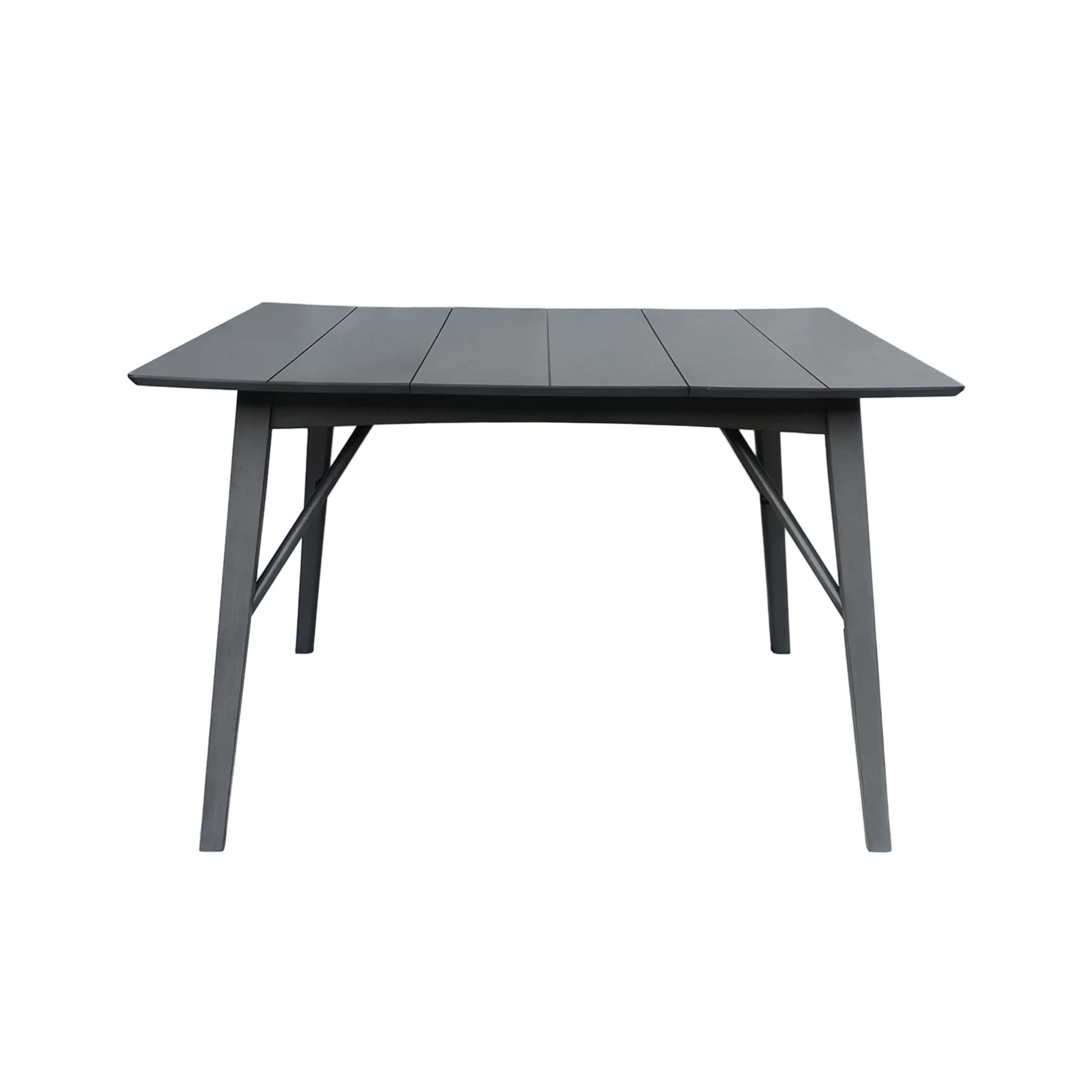 Risha Modern Counter Height Dining Table, 59 Inch Square Gray Rubberwood