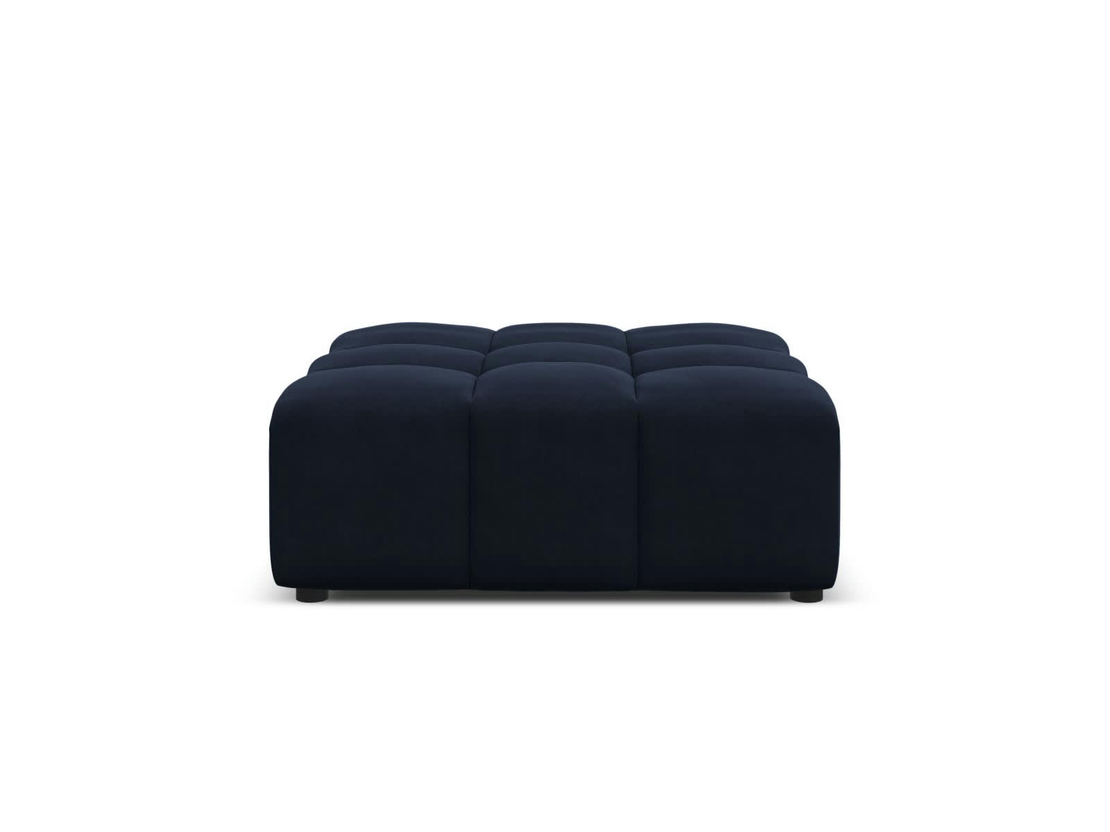 LUC - Pouf en tissu velours bleu foncé
