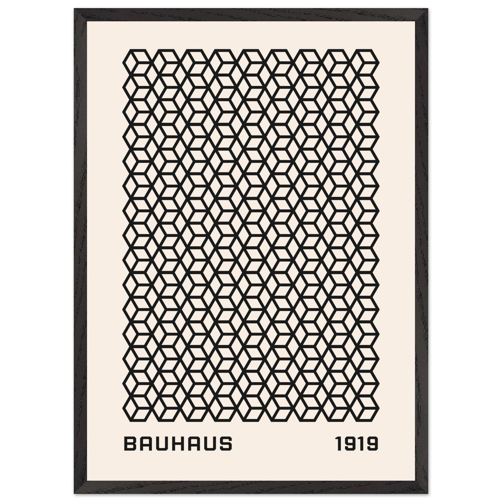 Artfulprints Poster met Lijst Bauhaus - 1919 beehive  - 50x70 cm - Zwart / Wit