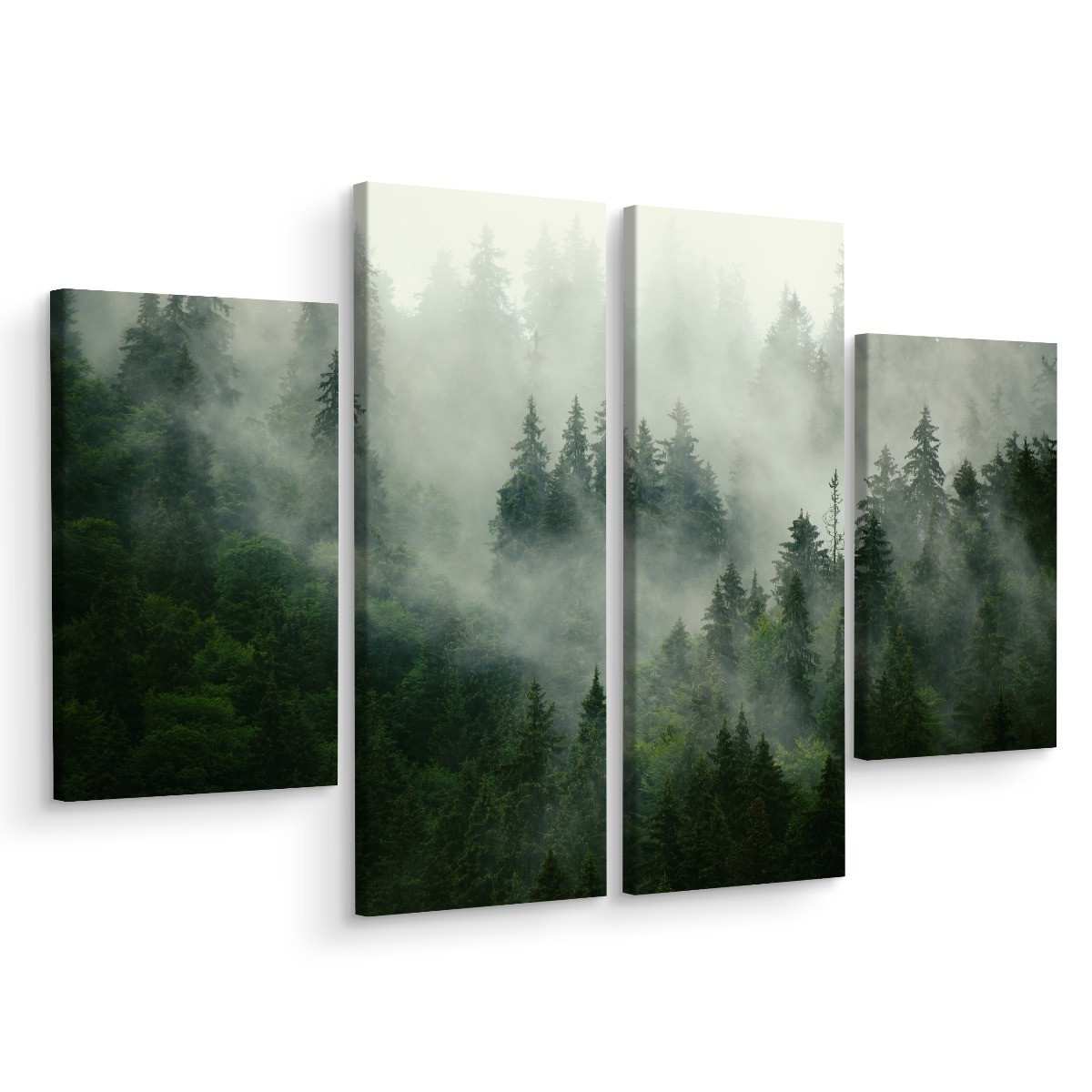 Obraz Wieloczęściowy LAS WE MGLE Natura 3D 80x60cm