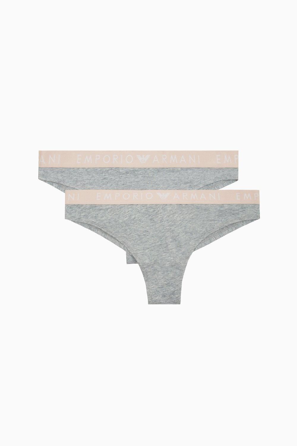 Emporio Armani Emporio Armani Iconic Logo Band 2pack Brazilian Briefs Grey