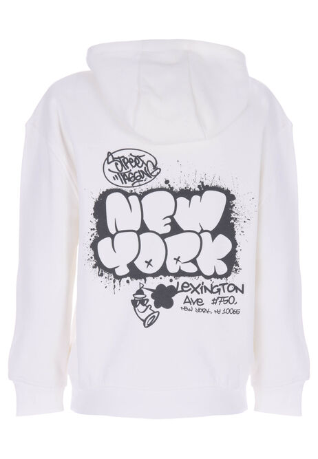 Older Boys Ecru Graffiti Hoody