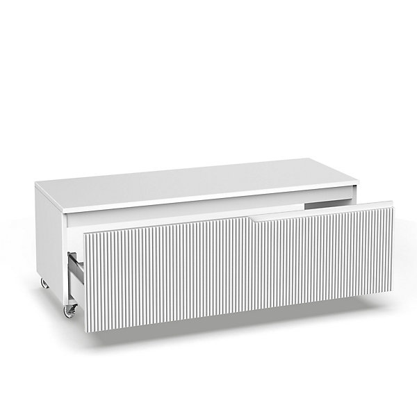 Commode VENERE blanc mat avec roues