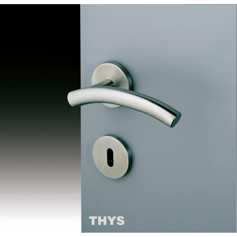 Poignée de porte avec rosace Linéa Trendy 39 en acier inoxydable 2 pièces THYS