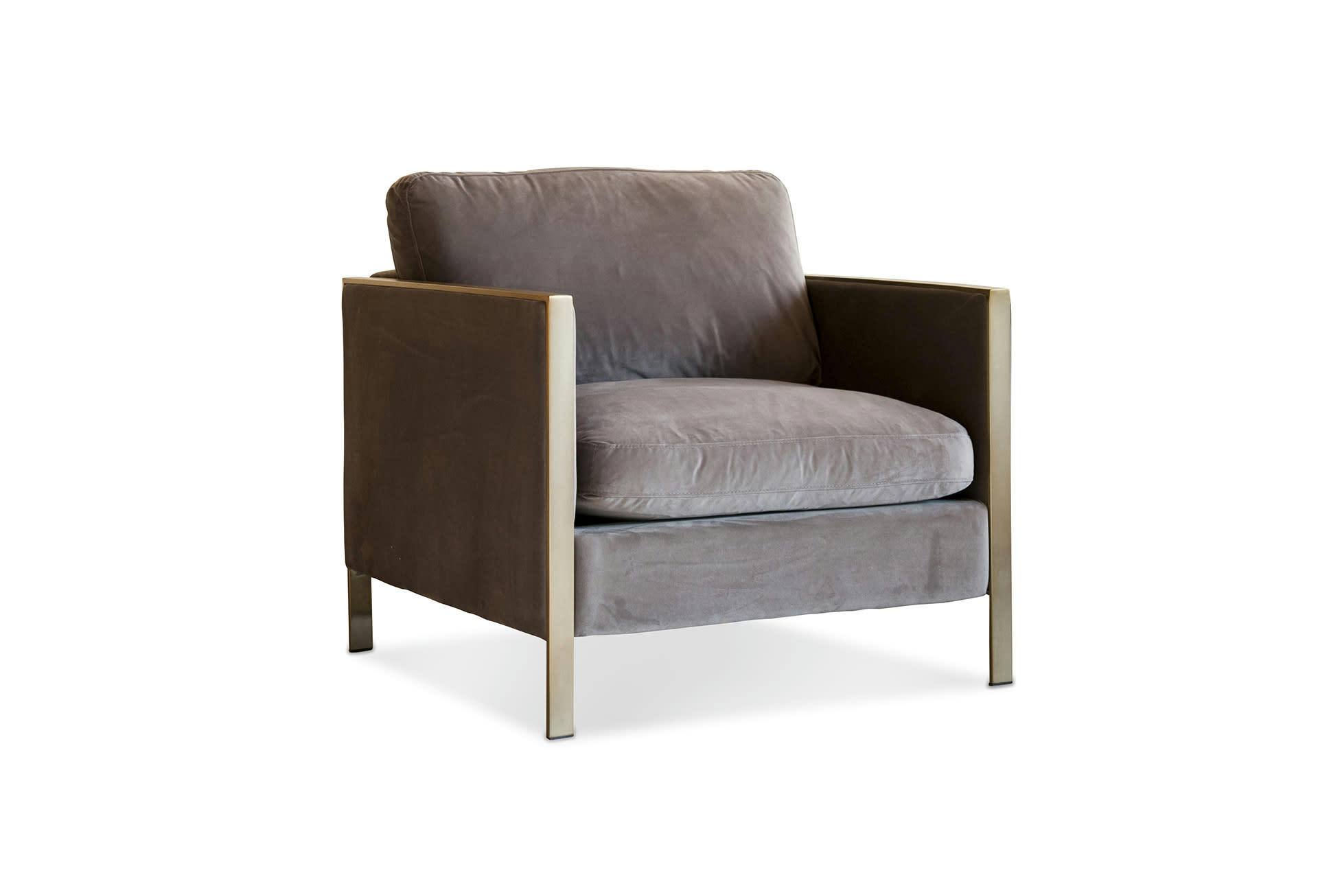 BROMPTON - Fauteuil en velours gris