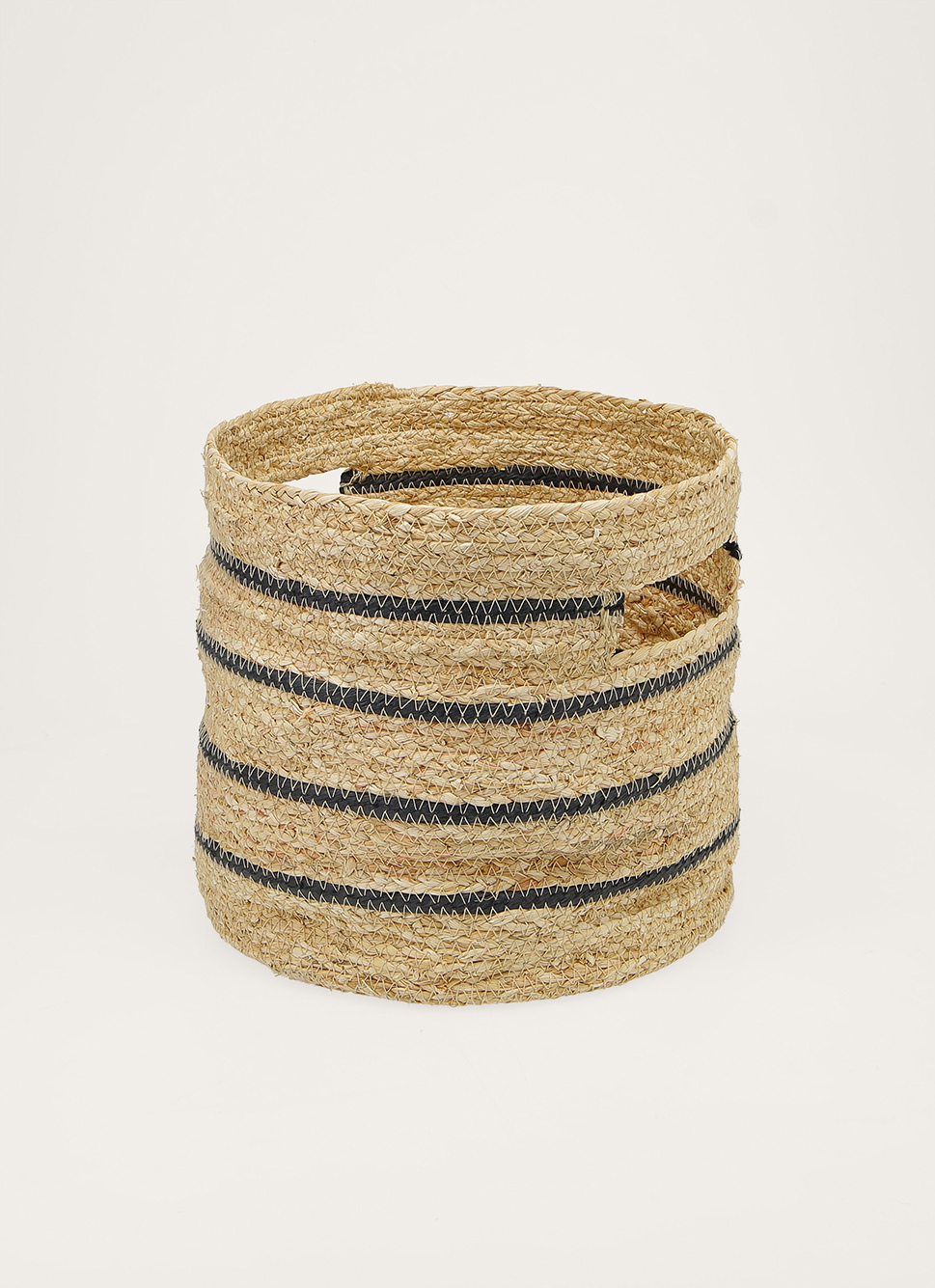 PANIER EN FIBRES DE MAIS NATUREL/NOIR