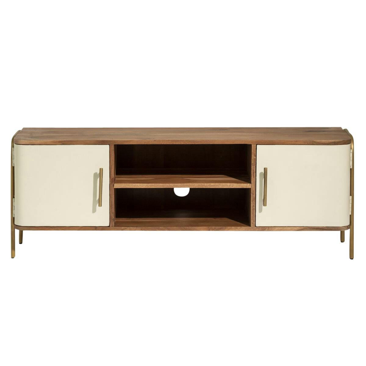 - Meuble TV en bois marron 140 cm