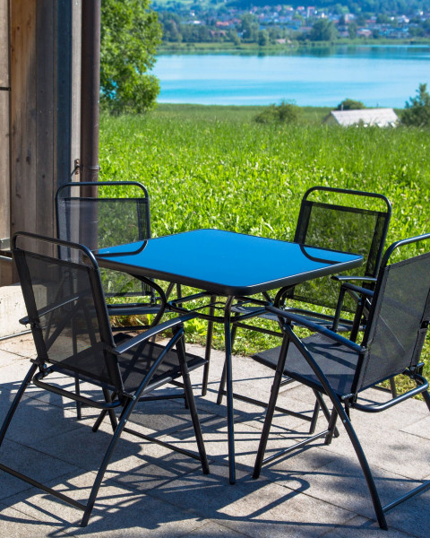Zestaw krzeseł ogród balkon metal czarny