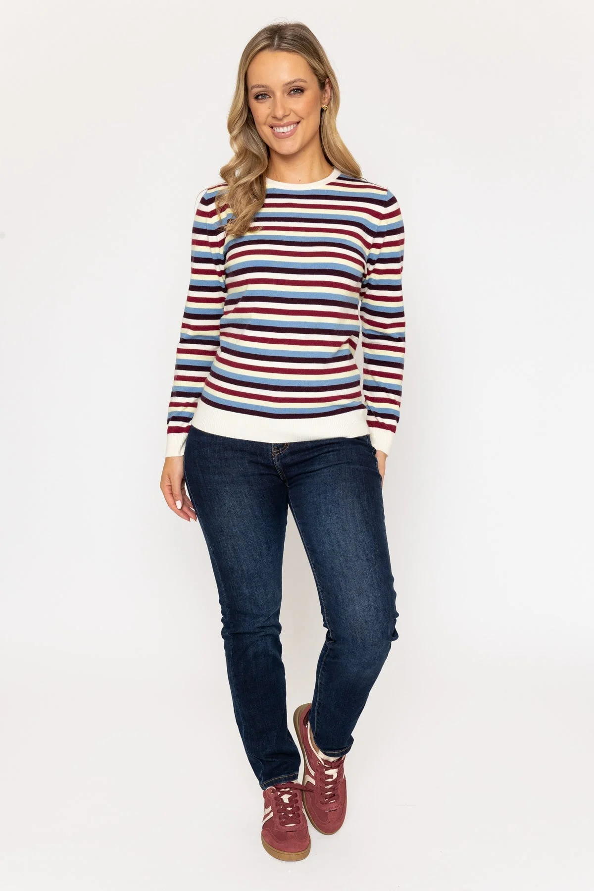Soft-Touch Burgundy Striped Jumper