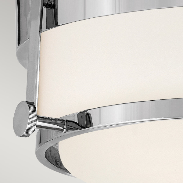 Plafonpolerowany chrom-biały okrągły 40cm Harper 3xE27x60W IP20 Hinkley