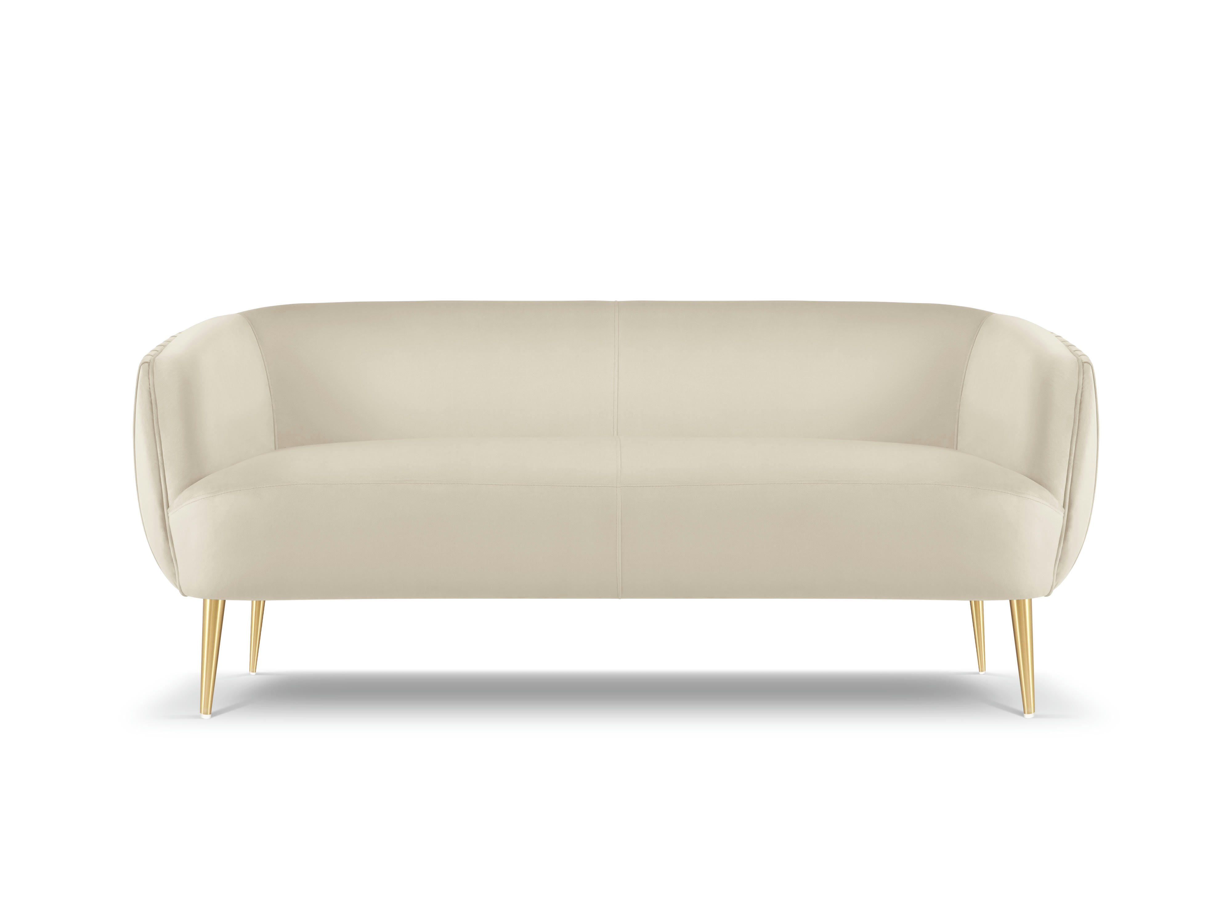 MOSS - Canapé 3 places en velours beige clair