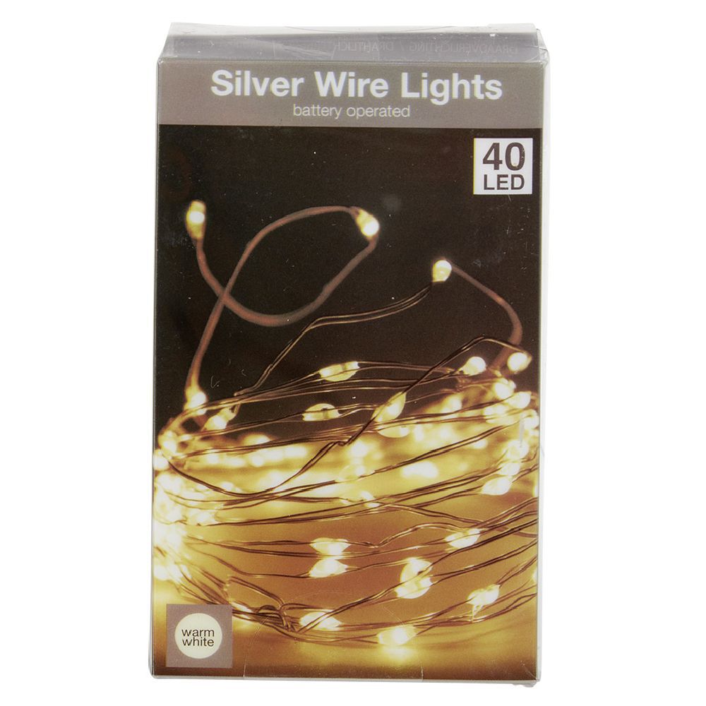 Guirlande électrique fil cuivre 40 microLED 2m d'éclairage blanc chaud