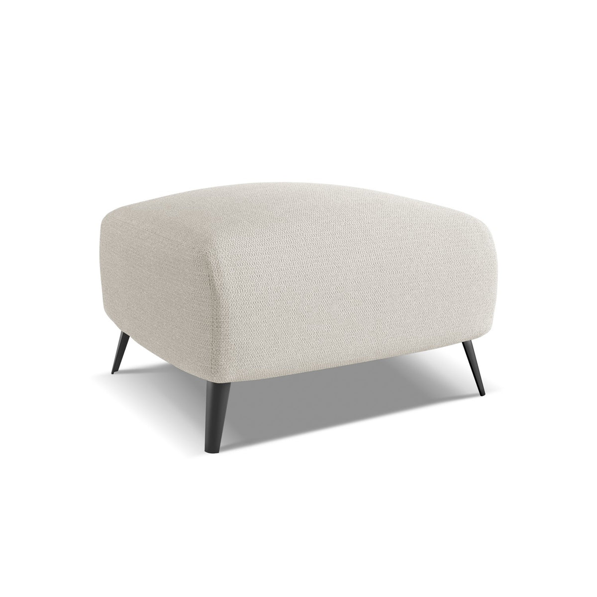 LaMiaSofa Poef Genova - chenille stof - zilver - 65x65x44