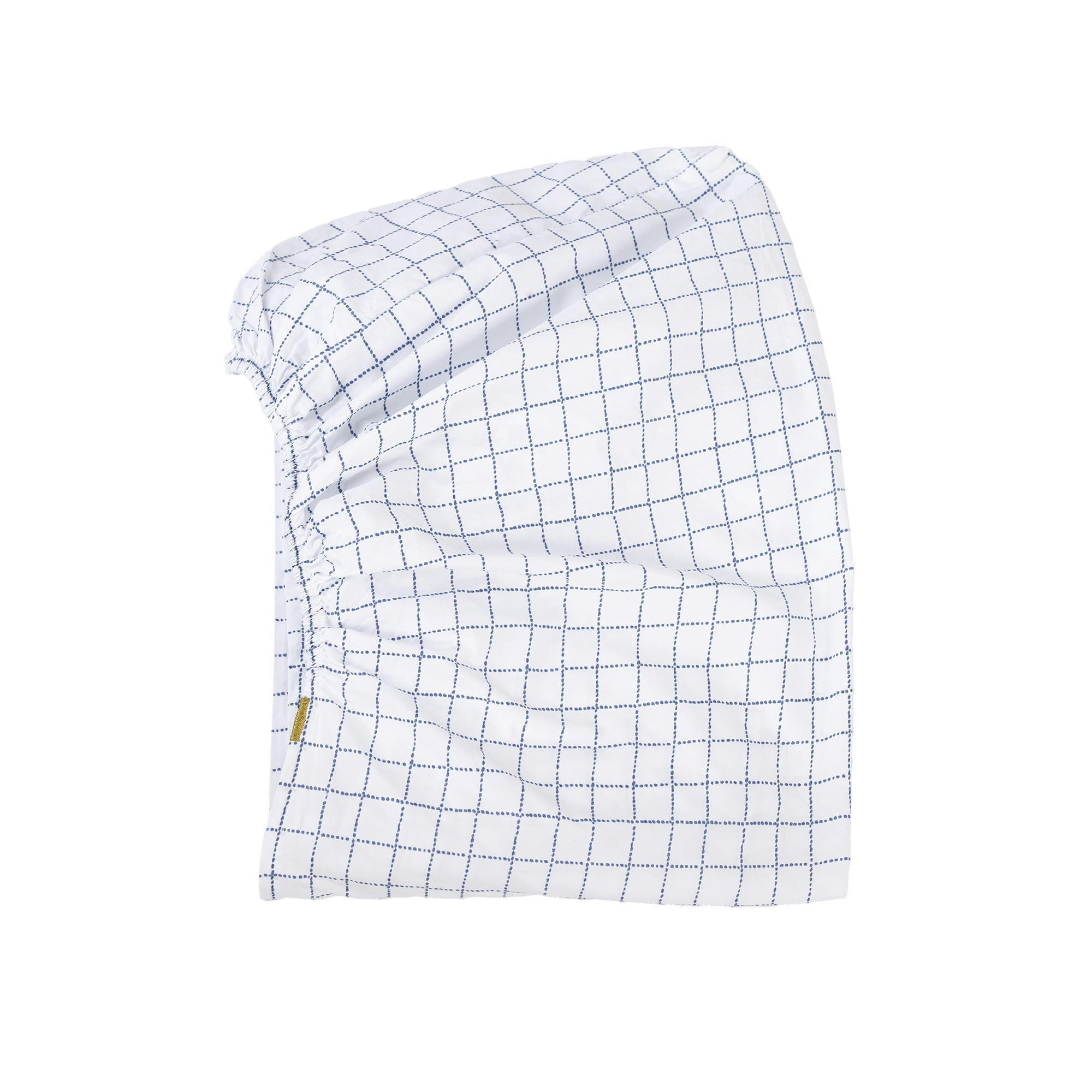 - Drap housse en percale de coton à carreaux 160x200 cm