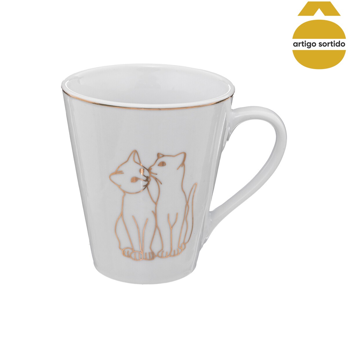 Caneca decorativa gato em porcelana 31cl