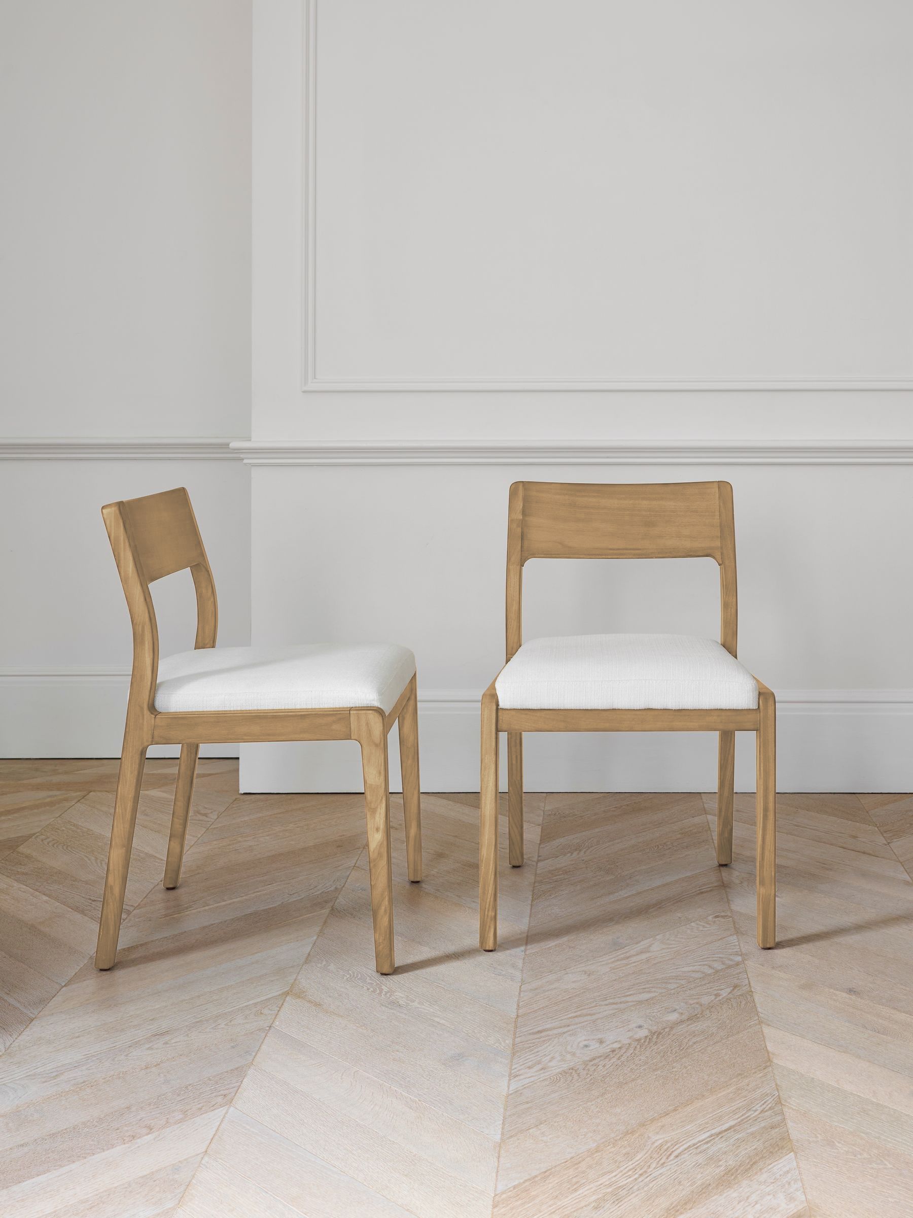 Jasper Conran London Set of 2 Oak Frame Natural Belgrave Dining Chairs