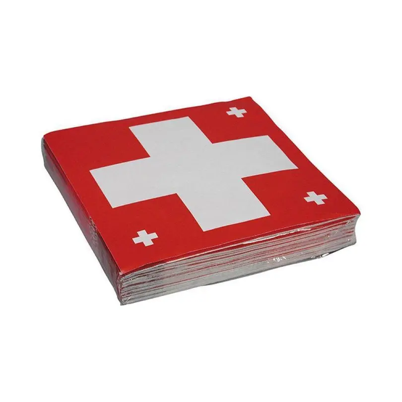 Serviette 20er-Set Schweizerkreuz
