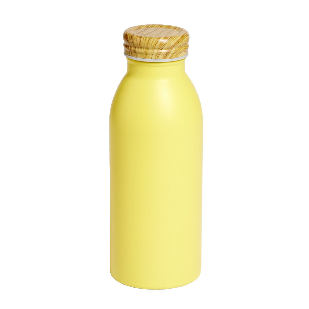 Bouteille isotherme 400ml inox et bois - 4 coloris
