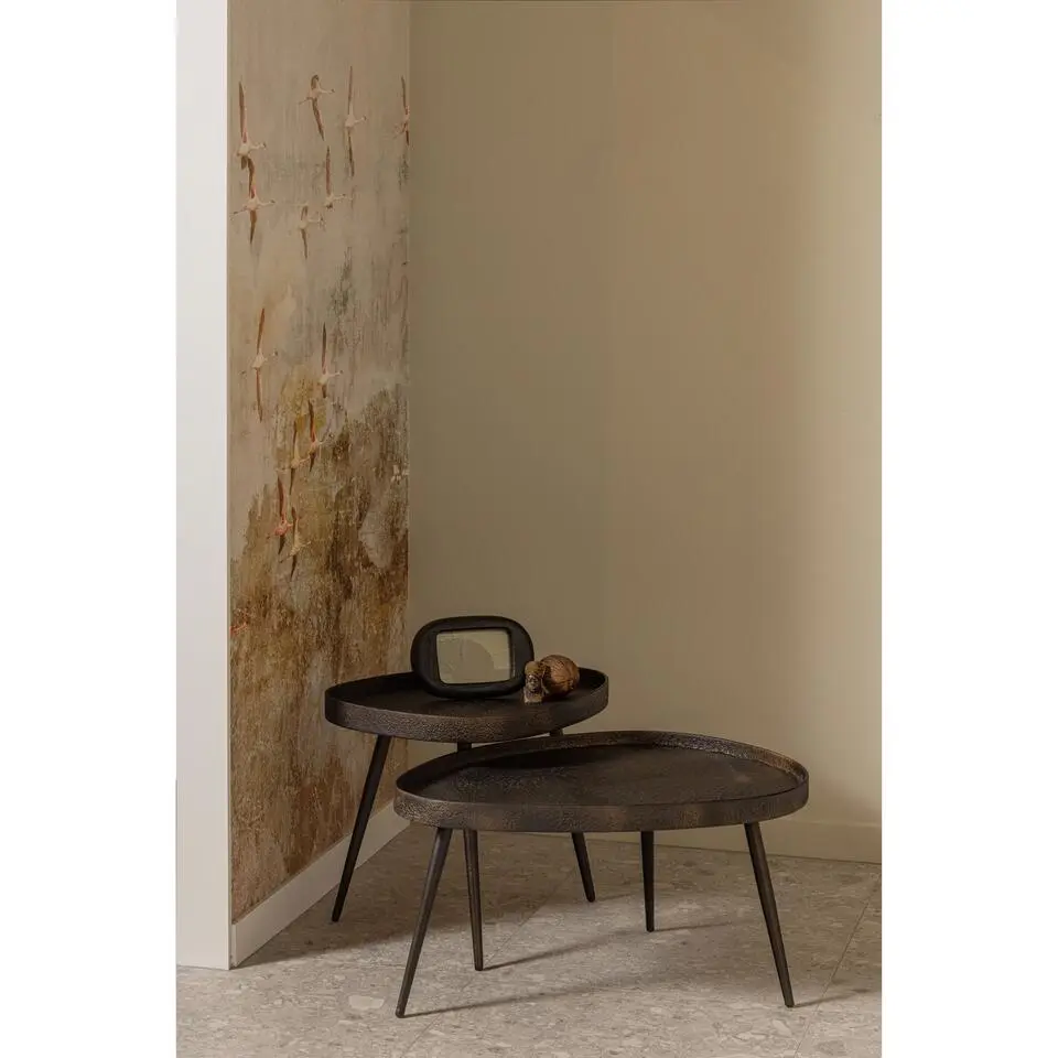 WOOOD Crude Bijzettafels - Zink - Antique Bronze - 39x71x52