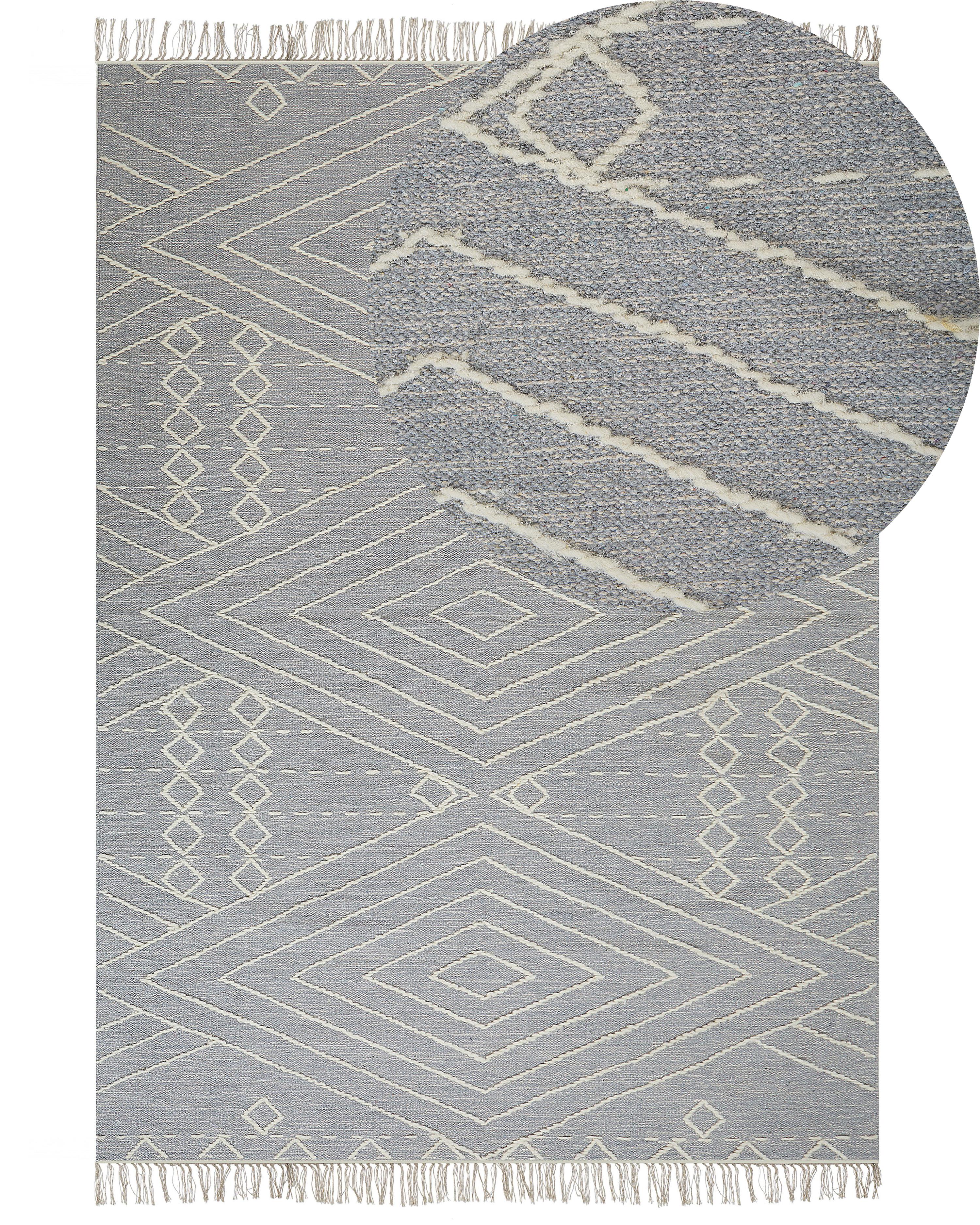 Rug KHENIFRA Light Grey 140 x 200 cm Cotton