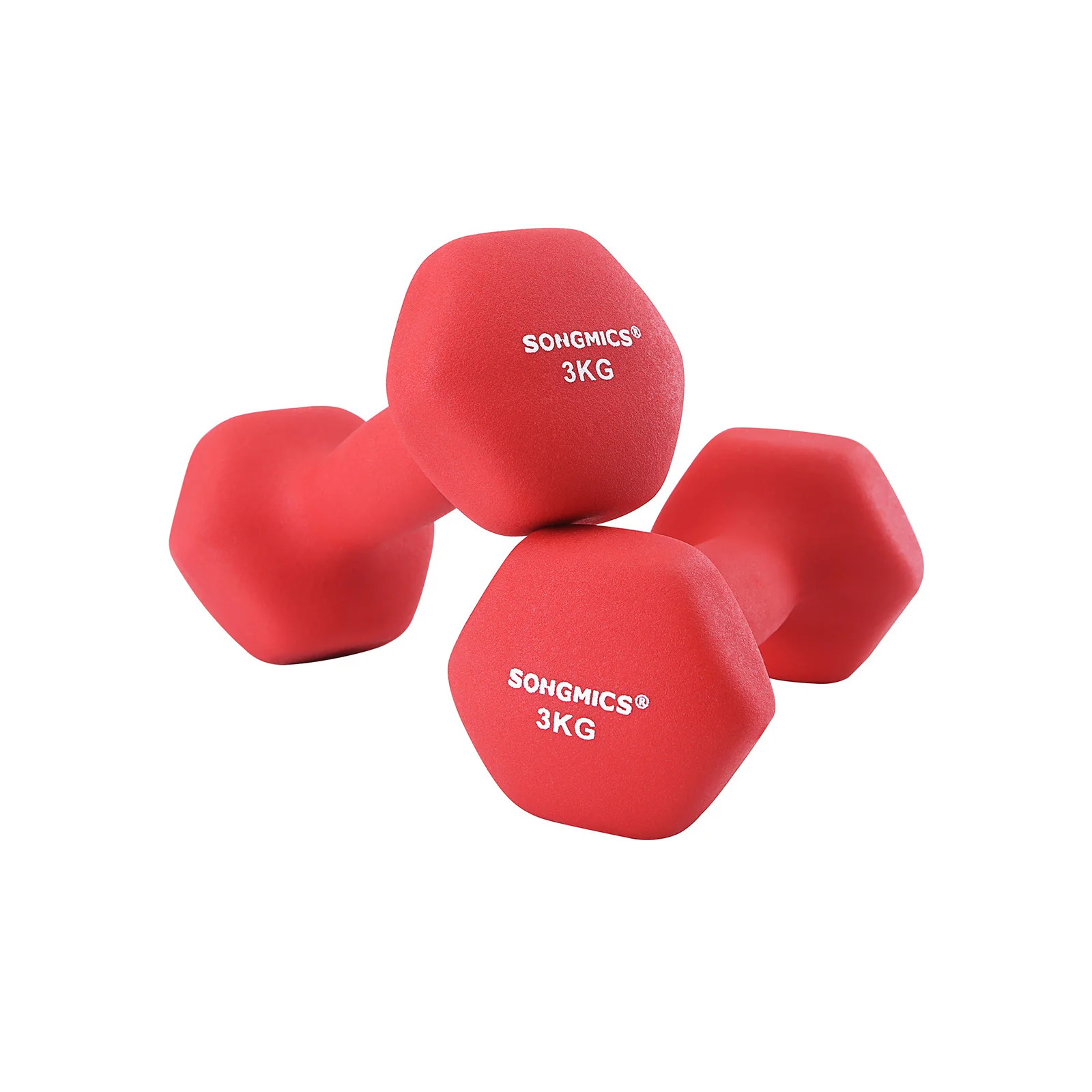 2 Haltères 3 kg rouge