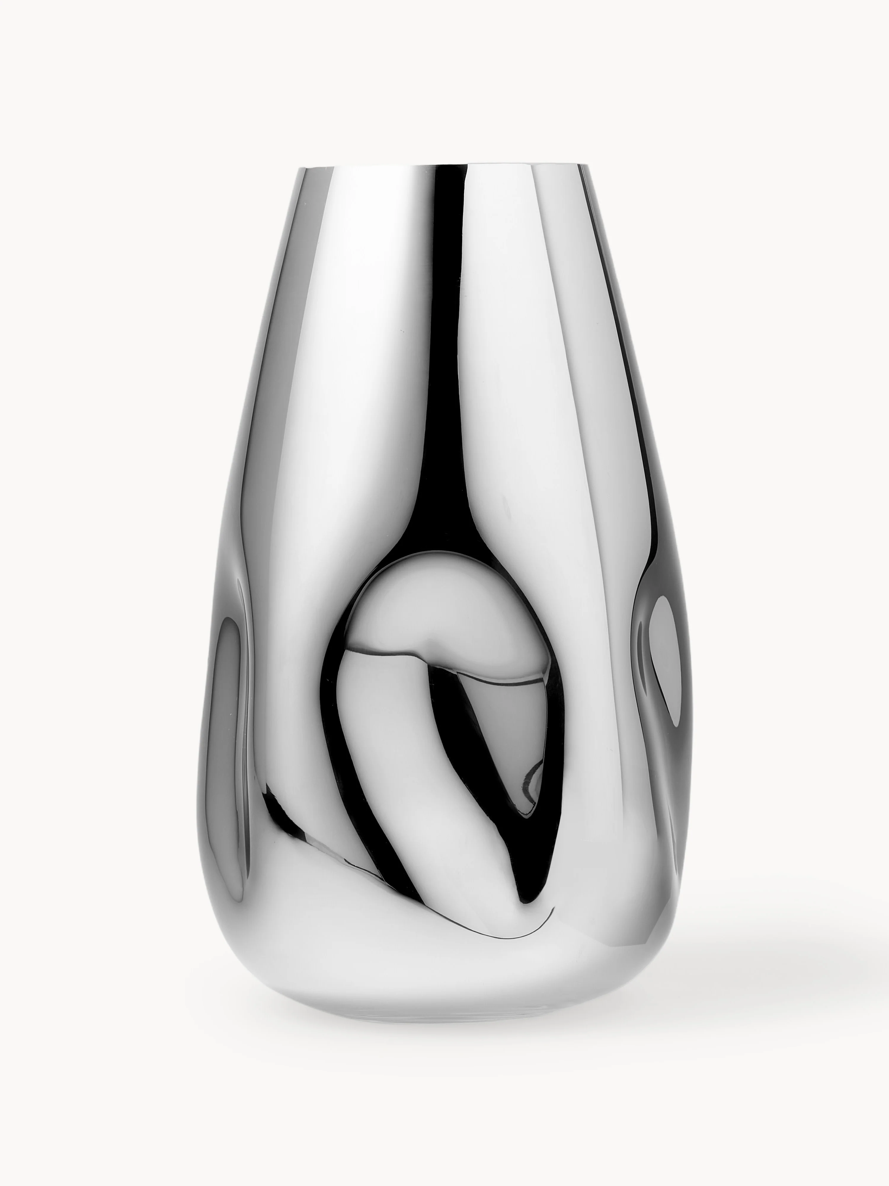 Große mundgeblasene Glas-Vase Mirror, H 35 cm