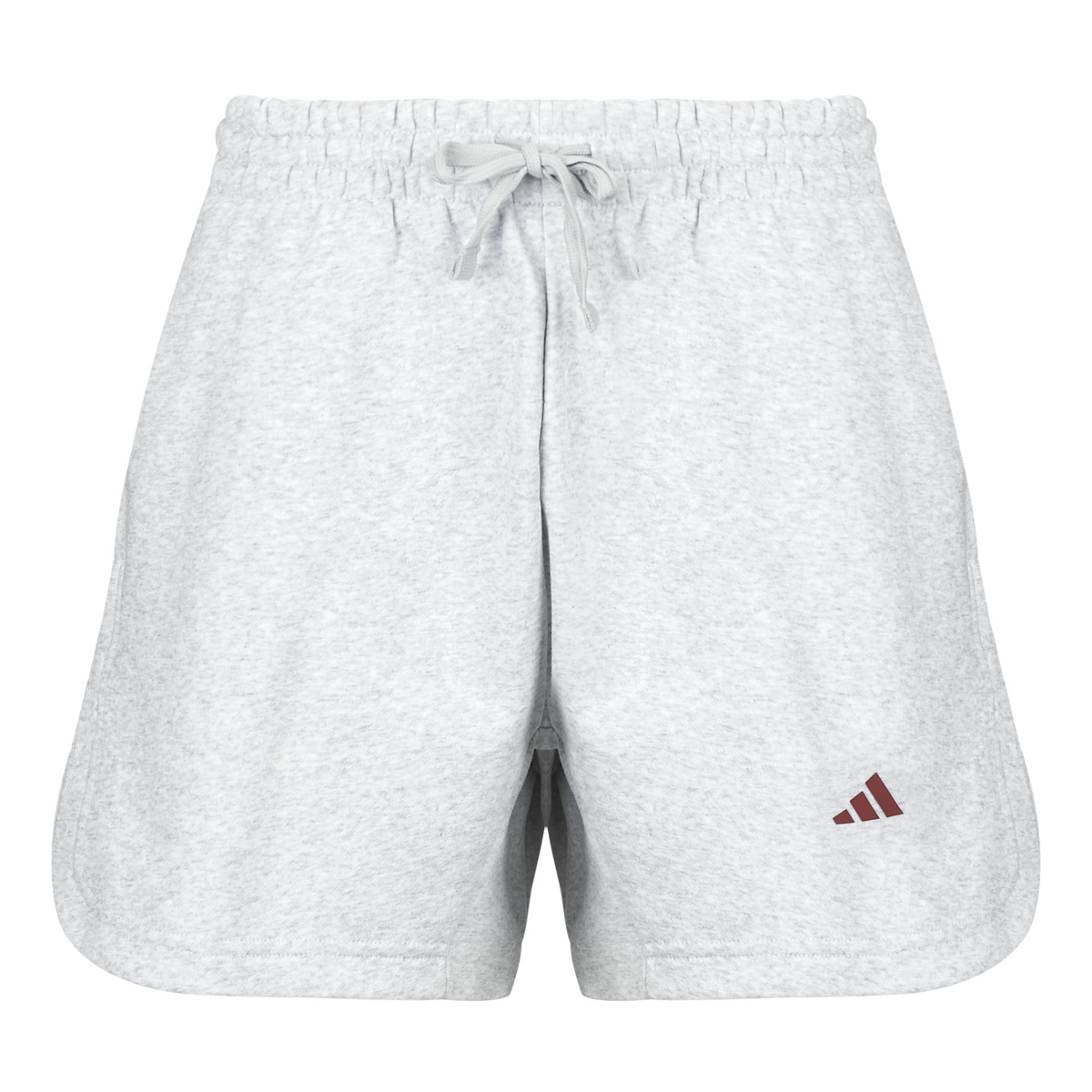 adidas - 3 Stripes Studio Fleece Loose Shorts - Grey / Black