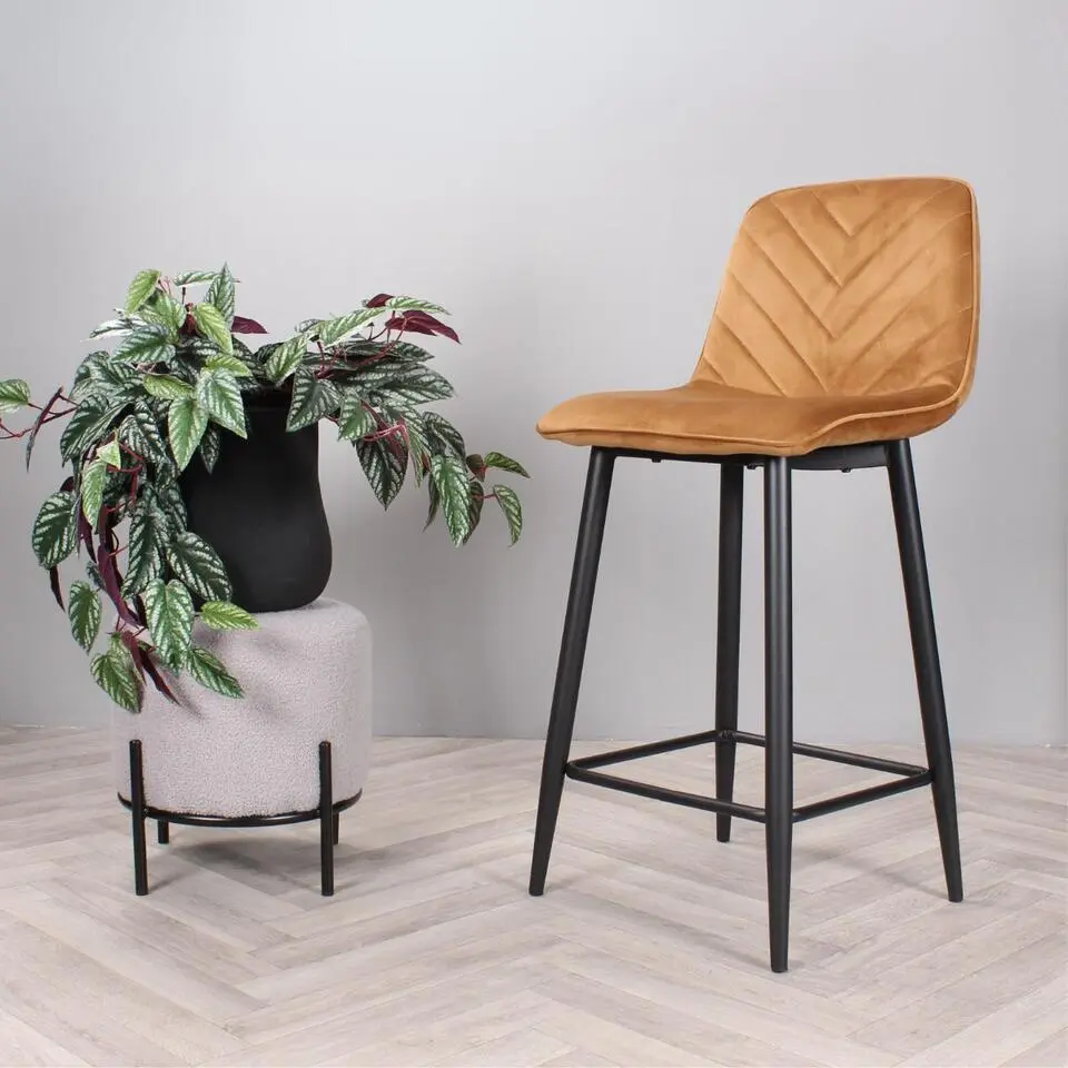 DS4U - Gaby barkruk velvet 65 cm 2.0 - goud