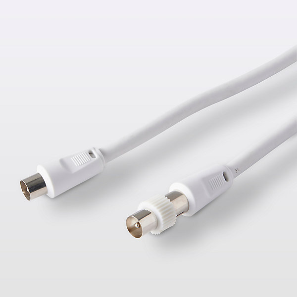 Câble coaxial Mâle / Femelle   adaptateur Mâle / Mâle blanc Blyss, 3 m