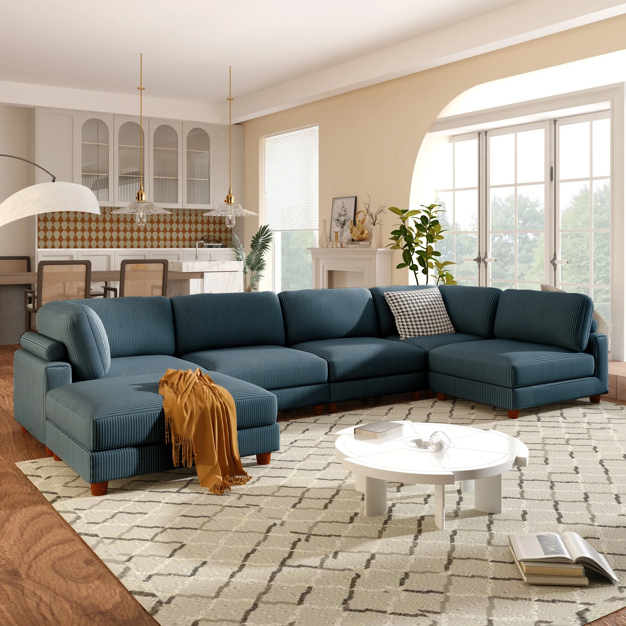 163''Modular Modern Sectional Sofa Sectional Sofa 6 Seats