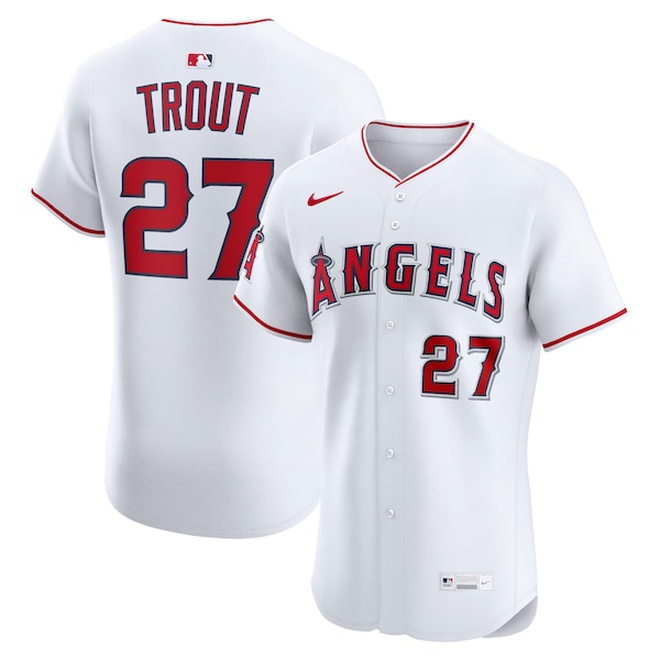 Mike Trout Los Angeles Angels Nike Home ElitePlayer  Jersey - White/Red