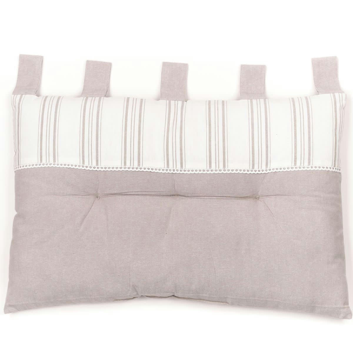 CHARME - Tête de lit coussin en coton beige 45x70