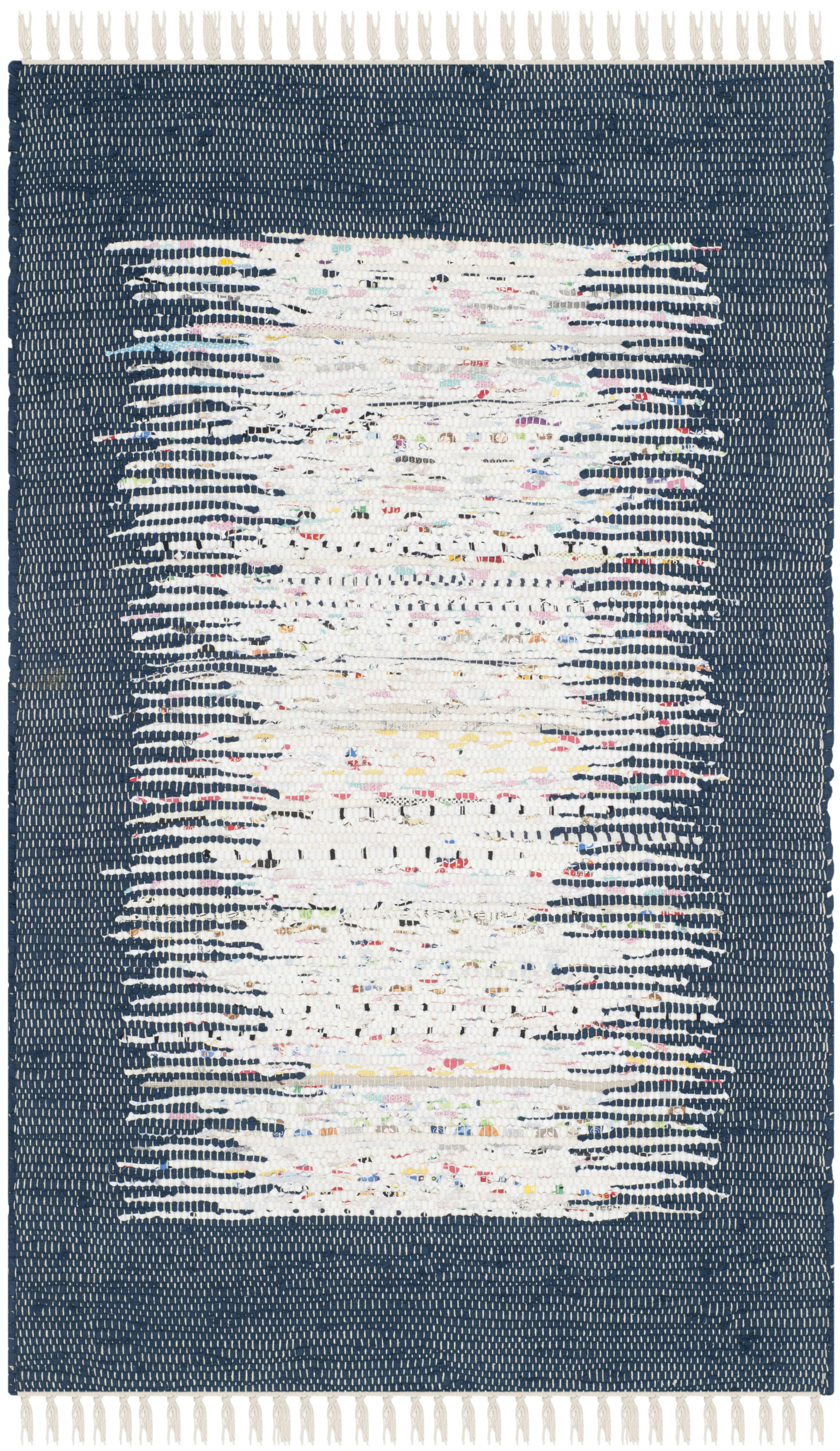 MONTAUK - Tapis de salon interieur en ivoire & marine, 76 x 122 cm
