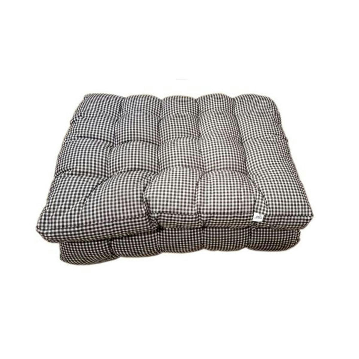 ROMY - Matelas de sol coton imprimé motif vichy - 60 x 170 cm