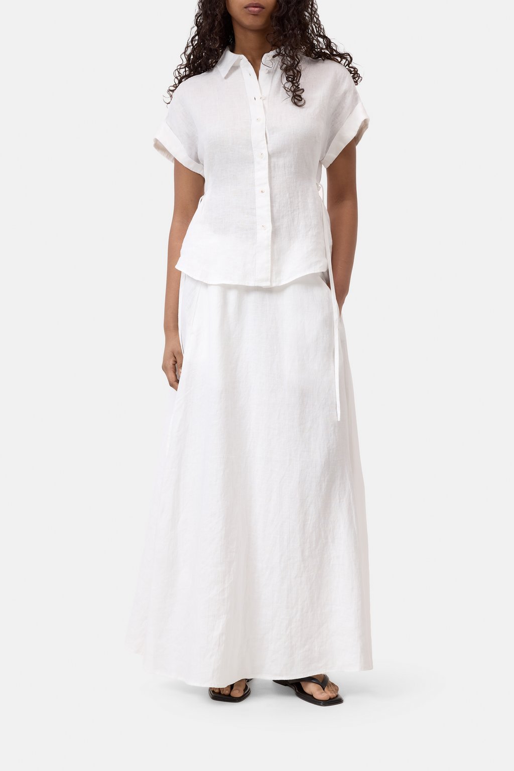 Taillierte Bluse aus Leinen