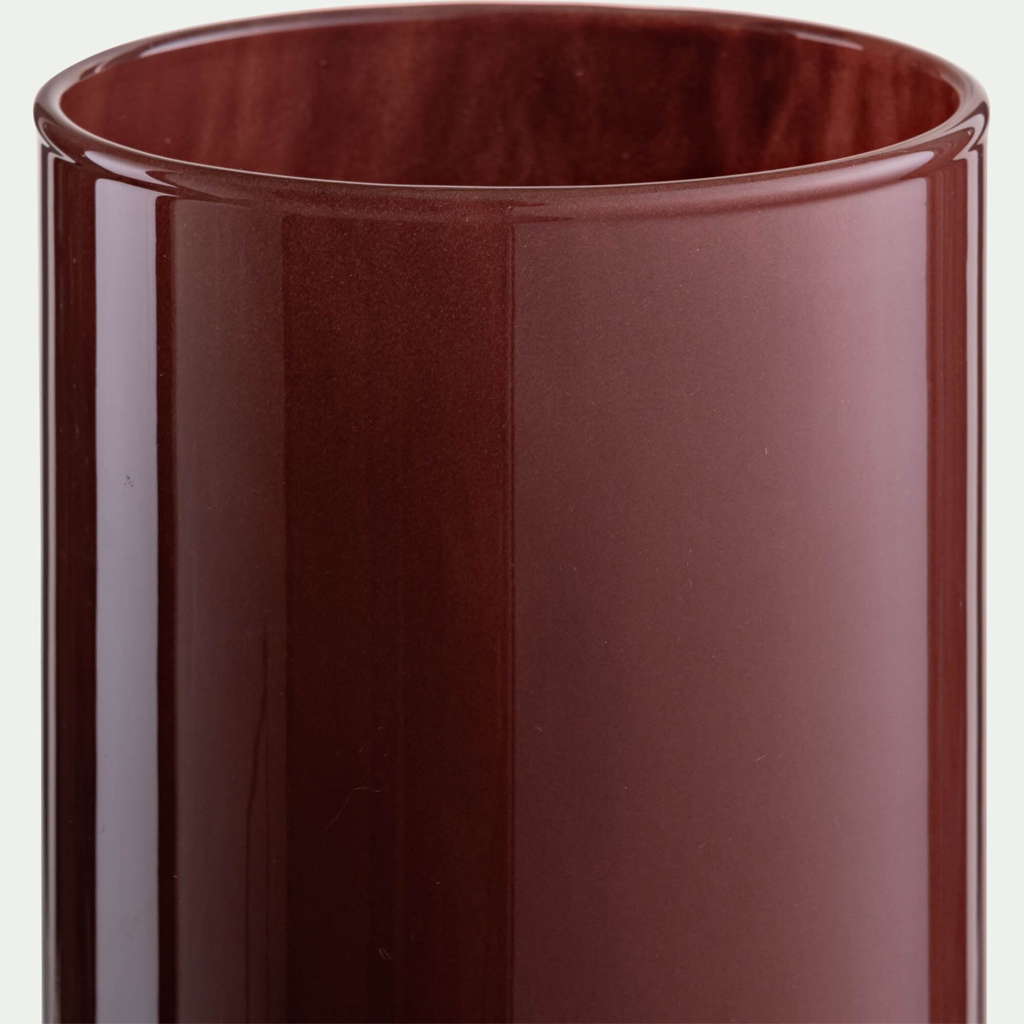 ARCOMIE - Vase tube en verre H23cm - marron