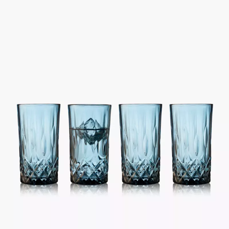 Szklanki wysokie LYNGBY SORRENTO 4 szt. 380 ml niebieskie