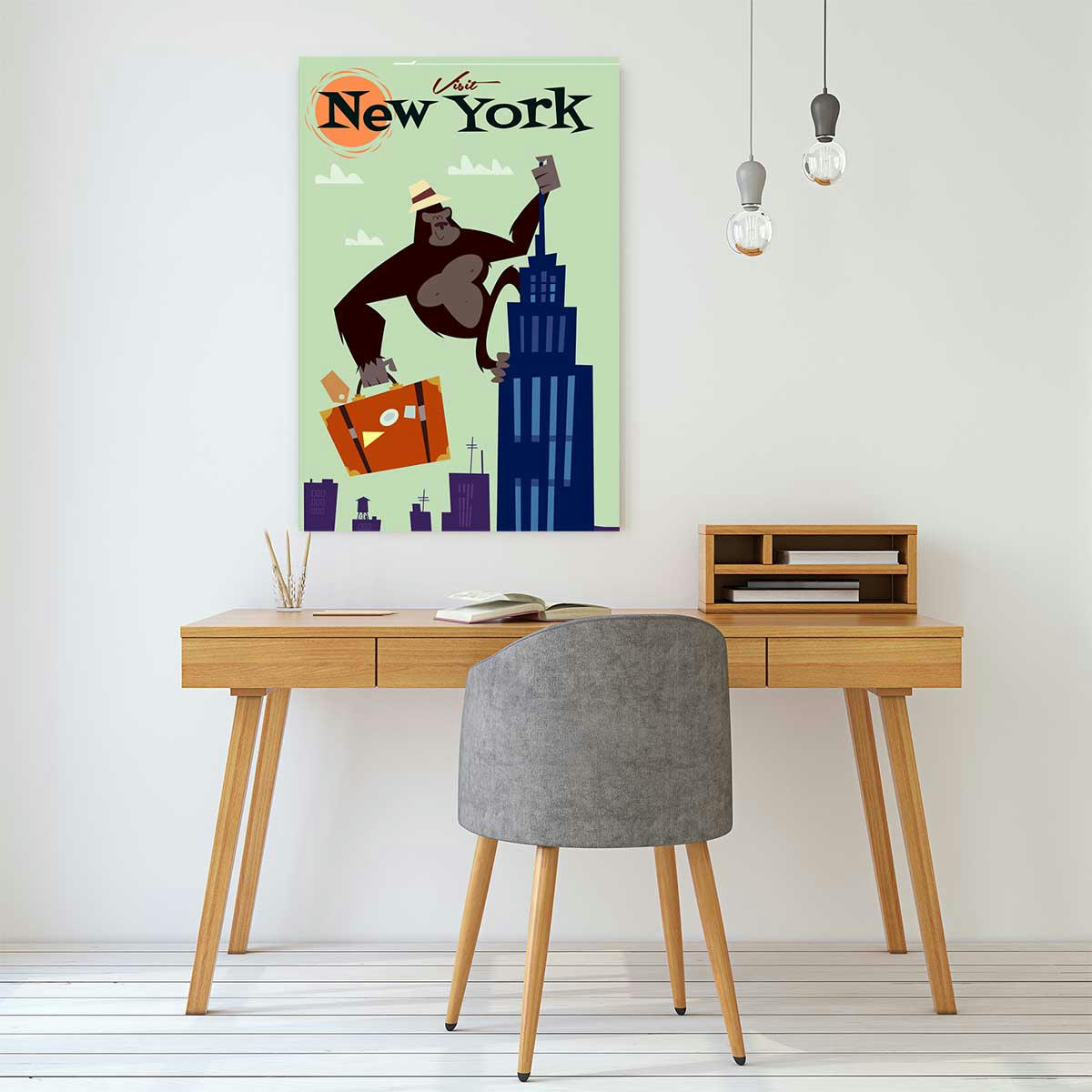 - Tableau king- kong imprimé sur toile 30x45cm