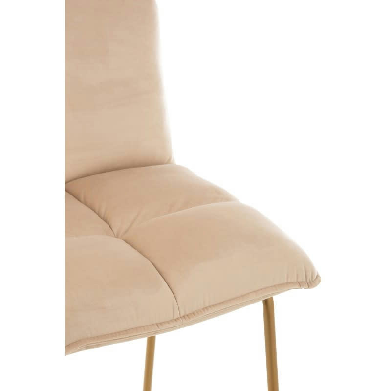 PIERRE - Chaise de bar en pierre métal/textile beige