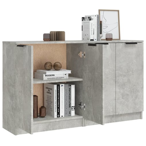 NNEVL Sideboards 2 pcs Concrete Grey 60x30x70 cm Engineered Wood