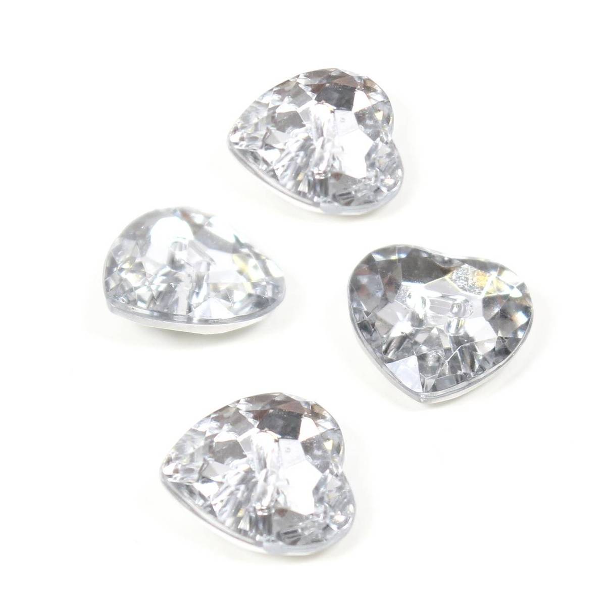 Hemline Clear Novelty Crystal Button 4 Pack