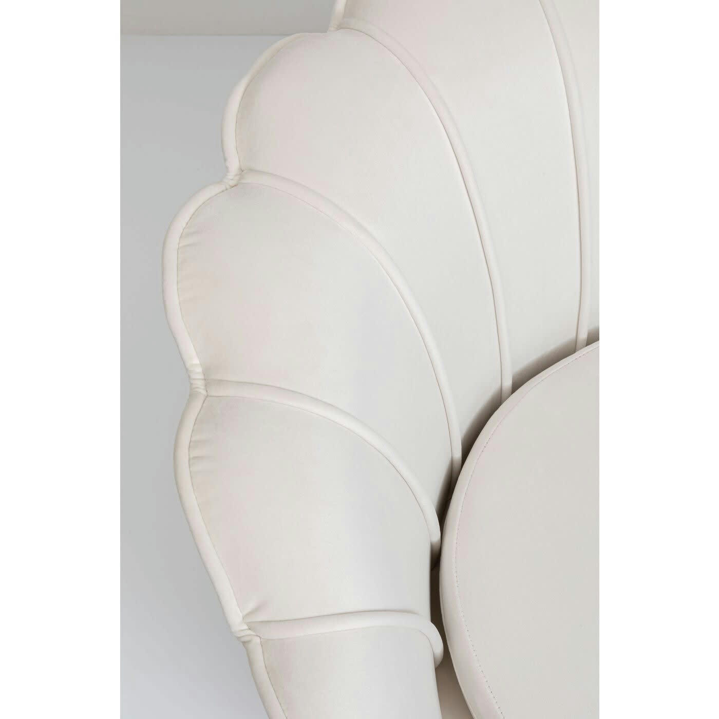 WATER LILY - Fauteuil Water Lily velours écru et acier noir Kare Design